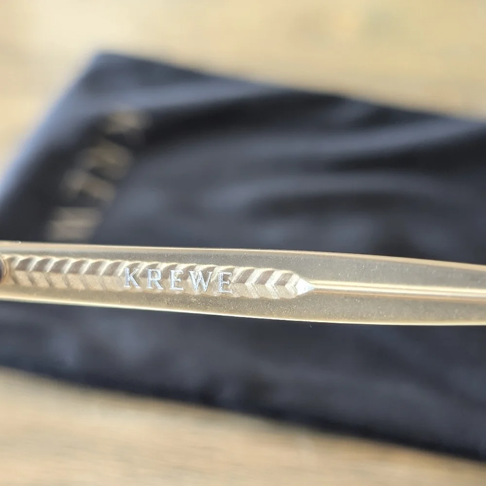 NWOB Krewe Clio Aviator Black Matte Champagne 24K